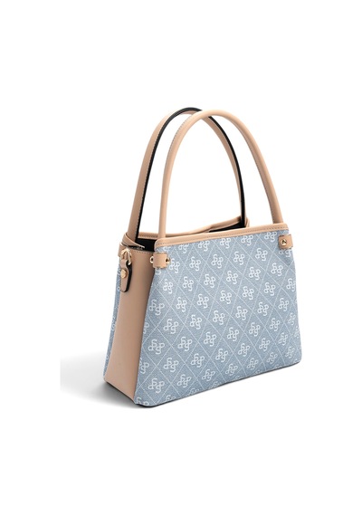 Silver Polo Sp1254 Kadın El Çantası Monogram Mavi-ten