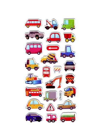 Sticker Kabartmalı Stiker Çıkartma Etiket Lta003 -18x9 Cm- İş Makinası Araba Çok Renkli