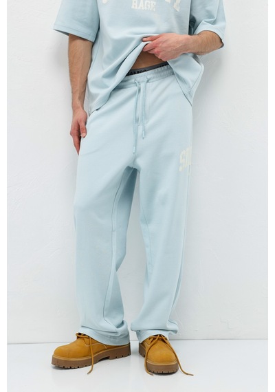 Oversize Baskılı Eşofman Takım V90-27 Bebe Mavi