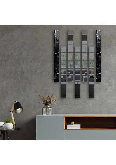 Decorita Dekor Camı | Granit Desenli Cam ve Füme Ayna 7'li Takım Füme