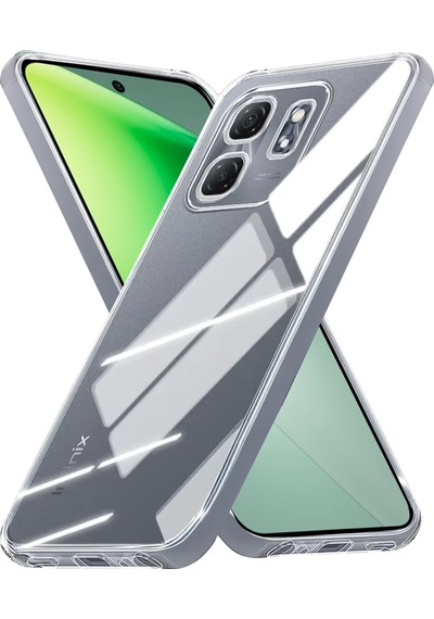 Infinix Smart 9 İle Uyumlu Kılıf Şeffaf Kamera Korumalı Esnek Silikon Telefon Kılıfı Kapak Şeffaf