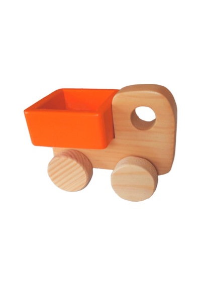 Woodnjoy Wood & Joy Doğal Ahşap Kamyonet Hareketli Eğitici Oyuncak Yeşil