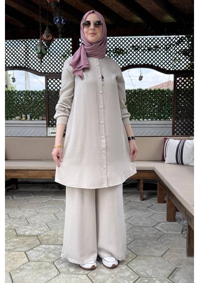 Rabia Şamlı Ezgi Pantolonlu Takım Taş Normal