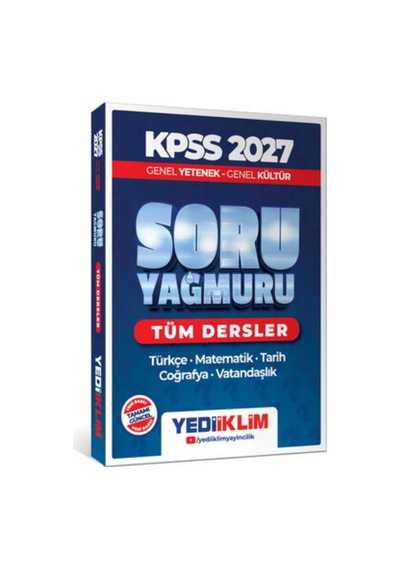 Yediiklim 2027 Kpss Genel Yetenek Genel Kültür Tüm Dersler Soru Yağmuru Soru Bankası