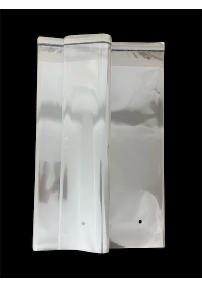 Hg Ambalaj 50 Adet 26x42 Cm Bantlı Yapışkanlı Şeffaf Opp Jelatin Poşet, Şeffaf Poşet 26x37+5 Cm