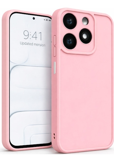 Tecno Spark10pro-4g Uyumlu Kamera Çıkıntılı Mat Silikon Telefon Kılıfı Pembe