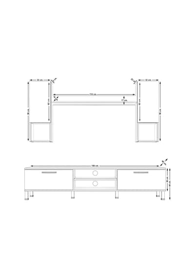 Decoraktiv Eko 5da Mdf Dvd Krom Ayaklı Tv Ünitesi Tv Sehpası Pera - Antrasit