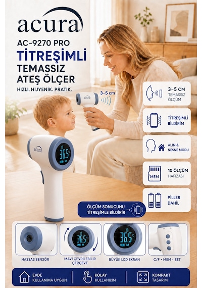 Acura Ac-9270 Pro Titreşimli Profesyonel Ateş Ölçer