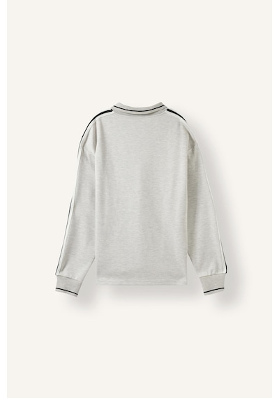 Defacto Boxy Fıt Polo Yaka Baskılı Sweatshırt H4884ax26augr369 Gri-gr369