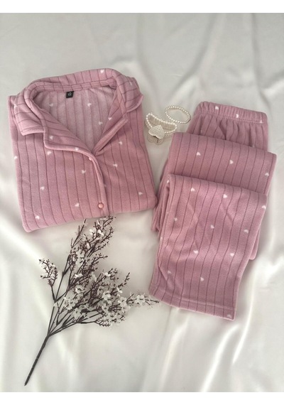 Mh Moony Homewears Pembe Termal Polar Pijama Takımı PEMBE