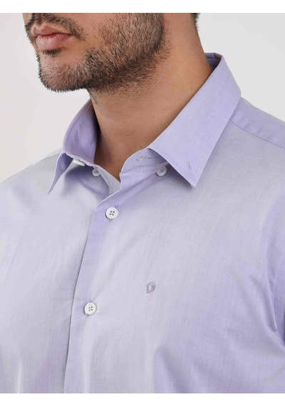 Dufy Mavi Erkek Regular Fit Düz Brent Düğmeli Yaka Uzun Kol Gömlek - 102244-mavi Mavi