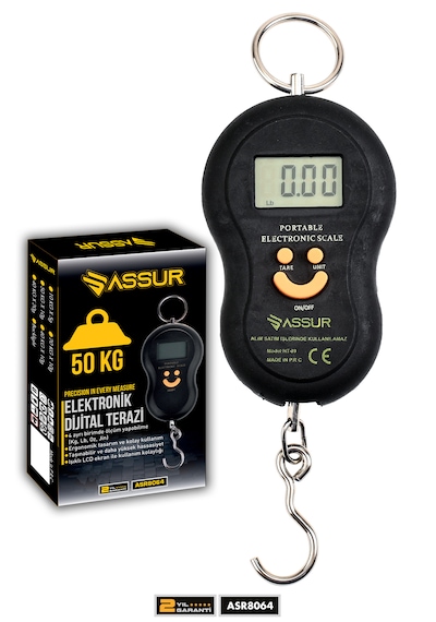 Assur Asr8064 Dijital El Terazisi 4 Ayrı Birim Hassas 50 Kg Kantar Terazi Siyah