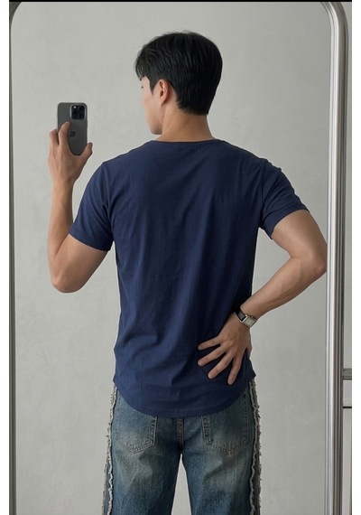 Cool Tarz Erkek Geniş Yaka Oval Etek %100 Pamuk Süprem Kumaş Kısa Kollu Basic Tişört Lacivert Lacivert Cool Tarz Erkek Geniş Yaka Oval Etek %100 Pamuk Süprem Kumaş Kısa Kollu Basic Tişört Lacivert Lacivert
