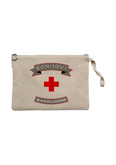 Bon Jovi Bad Machine Krem Clutch Astarlı Cüzdan / El Çantası Krem