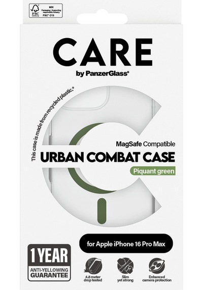 Apple Uyumlu iPhone Flagship 16 Pro Max Magsafe  Urban Combat Şeffaf-yeşil Telefon Kılıfı Standart