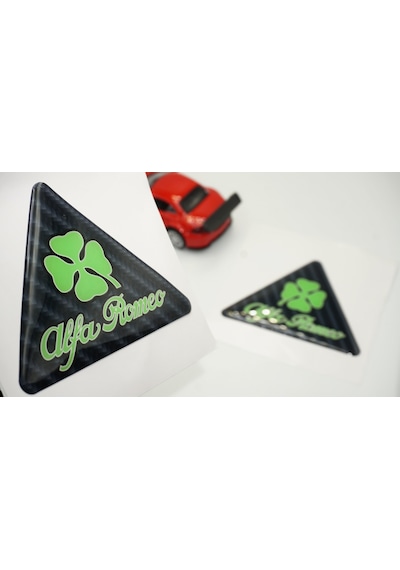Alfa Romeo Yonca Logo Yan Çamurluk 3m 3d Karbon Damla Logo Amblem