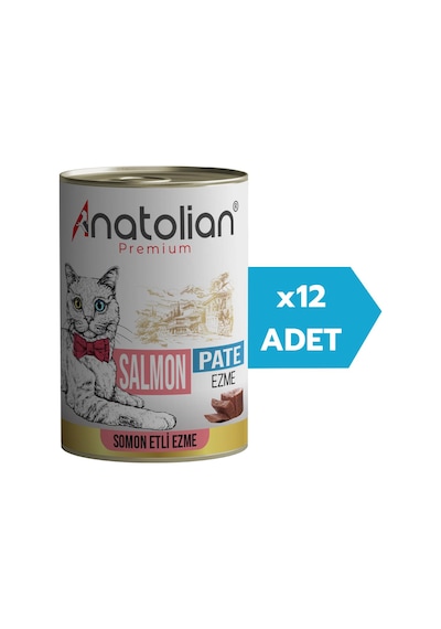 Anatolian Premium Adult Salmon Pate Somonlu Yetişkin Ezme Kedi Konservesi 12 x 400 G
