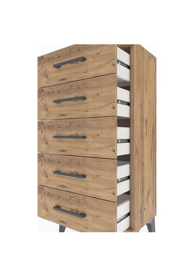 Arges Komodin 5 Çekmeceli 44x30x96 Çam-çam Çam