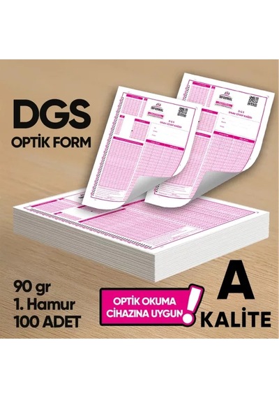 DGS Akademik Değerlendirme Optik Formu (100 Adet - 90 gr - Optik Okuma Cihazlarıyla Uyumlu)
