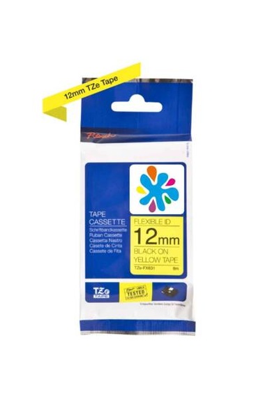 Brother Tze-fx631 Sarı Üzerine Siyah Uyumlu Etiket Şeridi Sarı