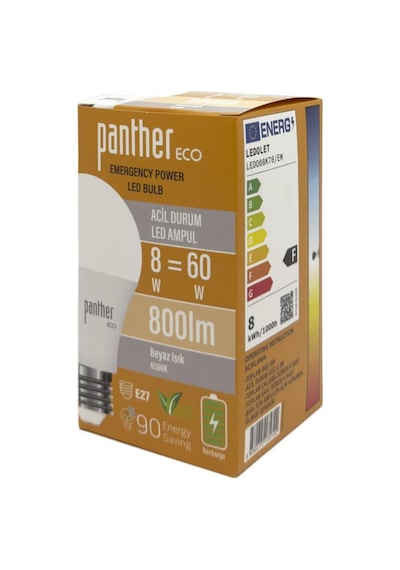 Panther Eco 8w Acil Durum Şarjlı Led Ampul