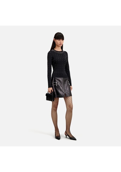 The Kooples Kadın Zımba Detaylı Bisiklet Yaka Siyah Kazak
