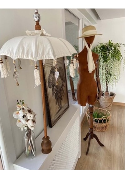 Prodiva Dekoratif Bali Şemsiyesi 80 Cm Krem