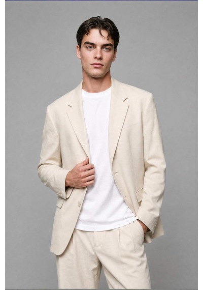 Defacto Oversıze Tencel Ecru Blazer Ceket H7042ax26smer91 Ekru-er91