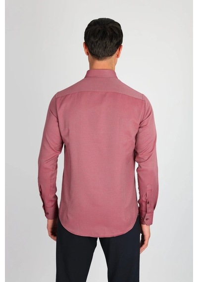 Lorenzo Mazzoli Oxf C 707 Bordo Erkek Gömlek Bordo