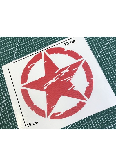 Deeb Army Pcx Yıldız Sticker Etiket Mat Kırmızı 2 Adet