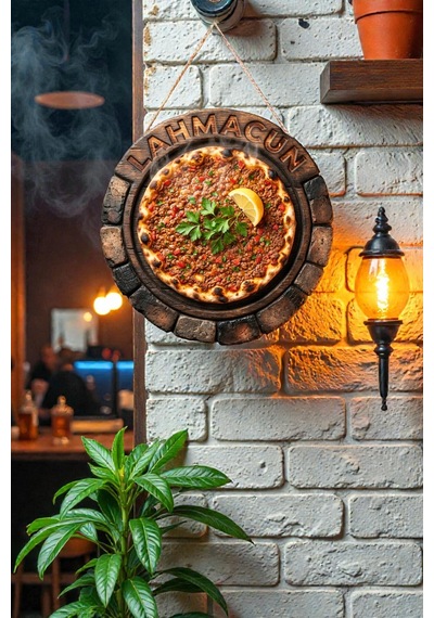 Kebapçı Ve Restoranlar İçin Dekoratif Lahmacun Duvar Kapı Süsü, Askılı Model