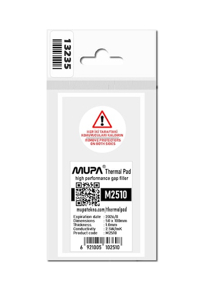 Mupa Termal Ped / Thermal Pad 1.0Mm 2.5W/Mk 5X10Cm M2510