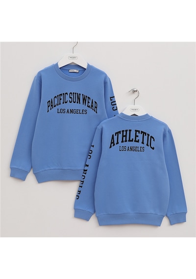 Wanex Erkek Çocuk Uzun Kol Kalın Sweatshirt - 16209 Mavi