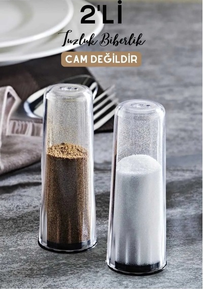 2'li Mika Tuzluk Biberlik Baharat Sunum Seti