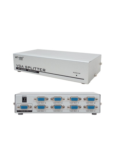 Powermaster Pm-2553 8 Port Vga Dağıtıcı Çoğaltıcı Splitter 9 Volt Adaptörlü 1920x1440 250mhz