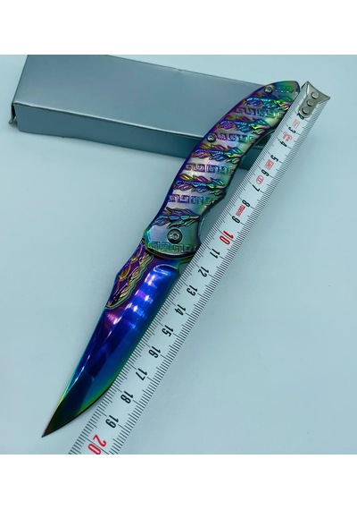 Tobaccotürk724 Yaprak Kabartmalı Spekturmrenk Metal Kamp Çakı //21cm-195gr Gri