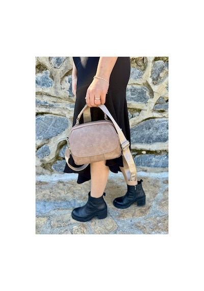 Just Polo Kadın Yeni Sezon Yumuşak Deri Şal Detaylı Ayarlanabilir Askılı Şık El Ve Omuz Çantası Shopper Vizon 96646694