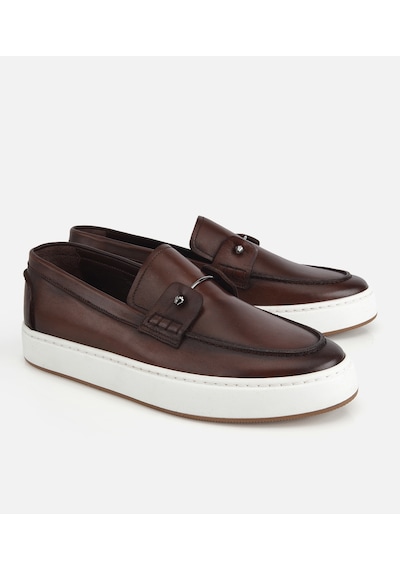 Hotiç Erkek Deri Kahverengi Metal Detaylı Günlük Loafer 02ayh320290a480 02ayh320290a480 Kahverengi