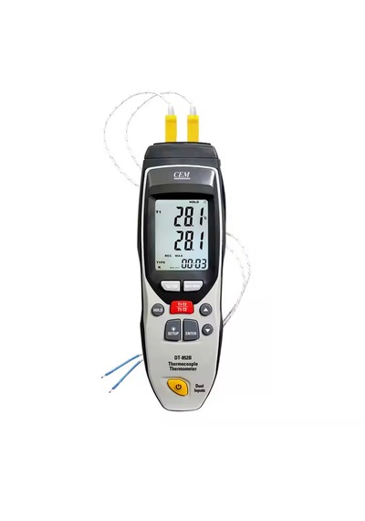 Cem Dt-852b Dijital Çift Girişli Termokupl Termometre Datalogger Tip K Ve J
