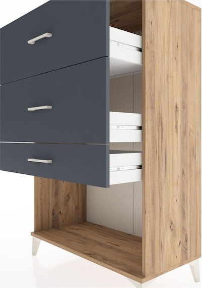 Hyperion Dolap 3 Çekmeceli 88x44x134 Çam-antrasit Atlas Çam