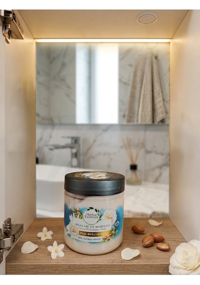 Hissiyat & Doku: "saçlarında İpeksi Yumuşaklık Ve Parlak Parlaklık"herbal Essences Argan Yağı Onarıcı Saç Maskesi 250 Ml