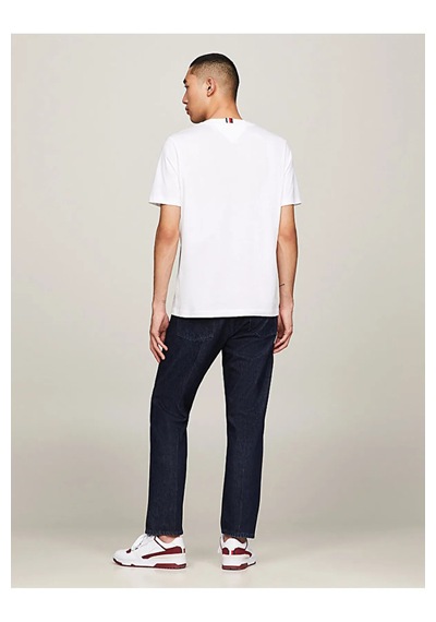 Tommy Jeans Tommy Hilfiger Sıfır Yaka Erkek T-shirt KIRIK BEYAZ