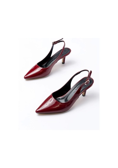 Terzi Bey St-1152 Bordo Rugan Günlük 7 Cm Topuklu Kadın Ayakkabı Bordo