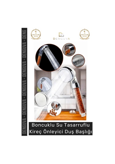 Duşbaşlığı Anyon Toplu Zeolid Taşlı Hijyenik Boncuklu Su Tasarruflu Kireç Önleyici Duş Başlığı Çok Renkli