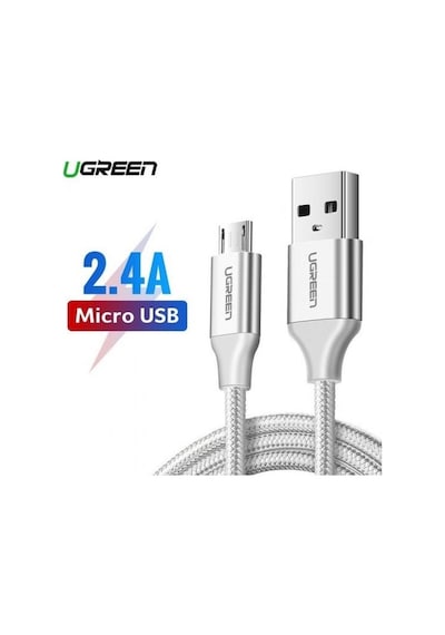 Ugreen Premium Micro Usb Şarj Ve Data Kablosu Silver 1 Metre