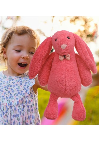 Uyku Arkadaşım Papyonlu Uzun Kulak Bunny Peluş Tavşan 65 Cm Fuşya