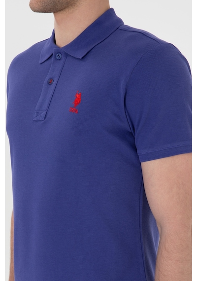 U.S. Polo Assn. Erkek Slim Fit Polo Yaka Saks Basic Tişört 50298041-VR212
