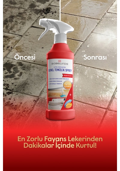 3x Konsantre Güçlü Formül Leke Çıkarıcı Sprey Temizleyici 500 Ml