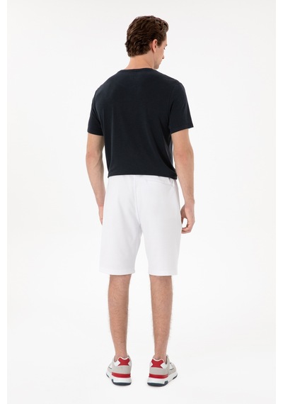 U.S. Polo Assn. Erkek Regular Fit Beyaz Örme Şort 50300078-VR013