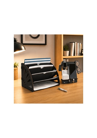 Quarter Masaüstü Organizer Ve Telefon Standı 2'li Set Ahşap Dosya Düzenleyici Dekoratif Dairesel Evrak Rafı Siyah - 901034195 Siyah Quarter Masaüstü Organizer Ve Telefon Standı 2'li Set Ahşap Dosya Düzenleyici Dekoratif Dairesel Evrak Rafı Siyah - 901034195 Siyah
